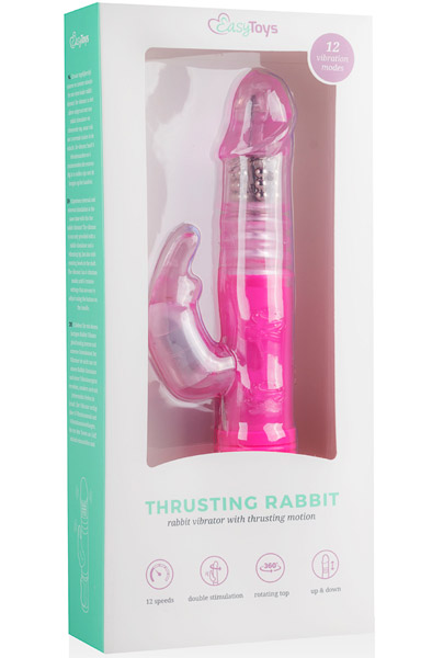 Easytoys Thrusting Rabbit Vibrator Pink - Triušio vibratorius 3