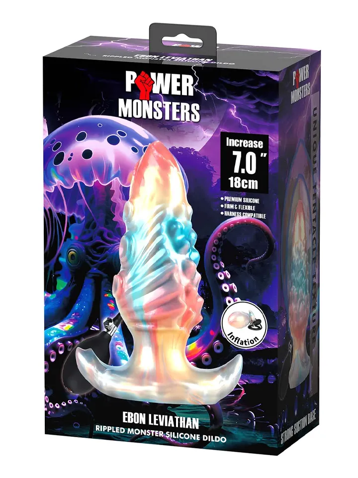 Ebon Leviathan Inflatable Monster Anal Plug 18 cm - Pripučiamas analinis kaištis 5 [full]