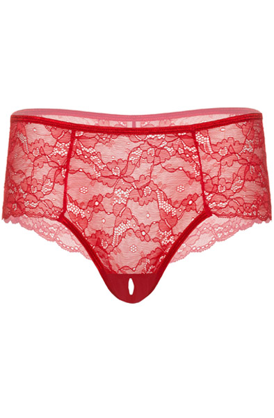 Ella Crotchless Cheeky Panty Red - Kelnaitės be tarpkojinės kelnaitės 3