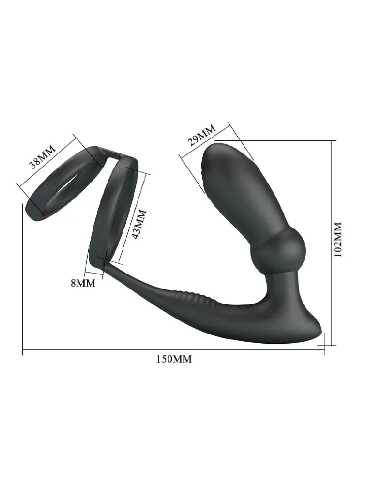 Emoni Cock Ring With Butt Plug - Prostatos vibratorius su varpos žiedu 4 [full]