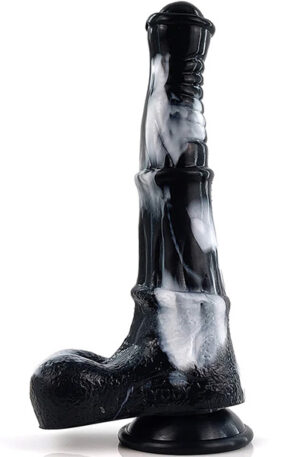 Equinus Dildo Black/White 24,5 cm - Dragon dildo 1