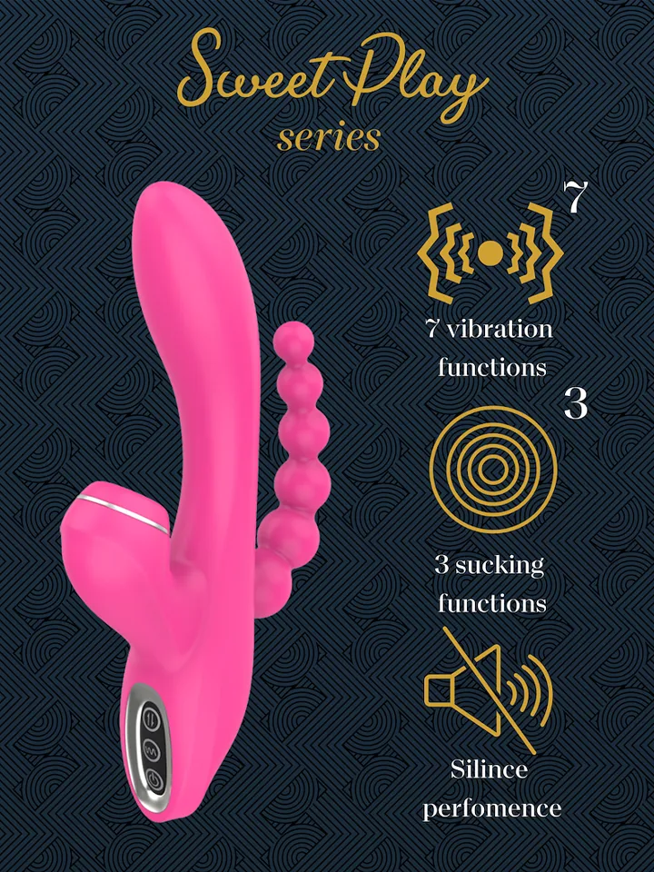 Erospace G-spot Vibrator With Sucking & Anal Beads - Triušio vibratorius 2 [full]