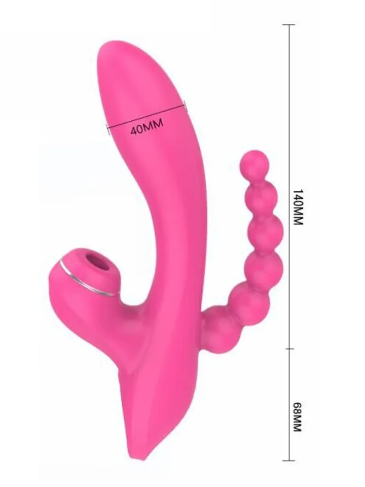 Erospace G-spot Vibrator With Sucking & Anal Beads - Triušio vibratorius 4 [full]