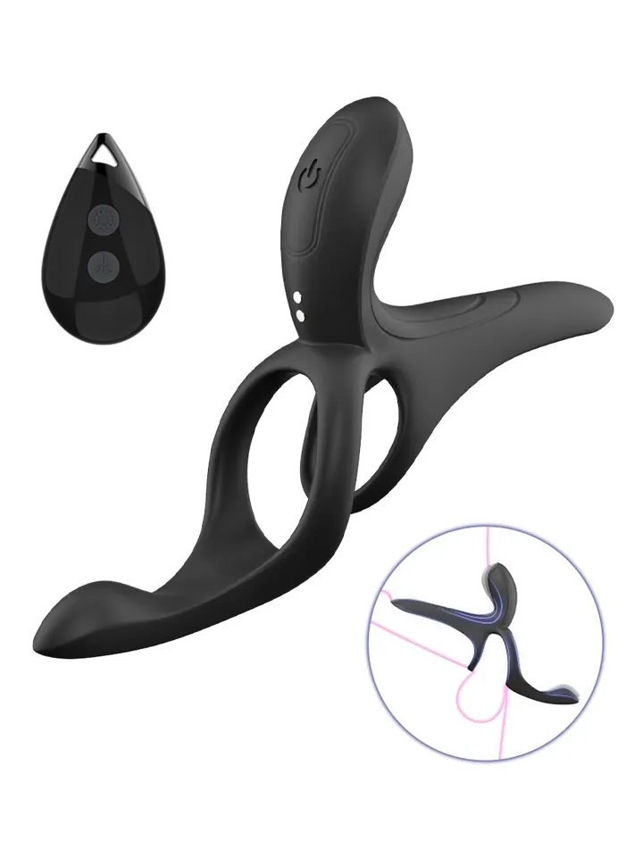 Erospace Vibrating Cock Ring With Clitoral Stimulation - Vibruojantis gaidžio žiedas 1 [full]