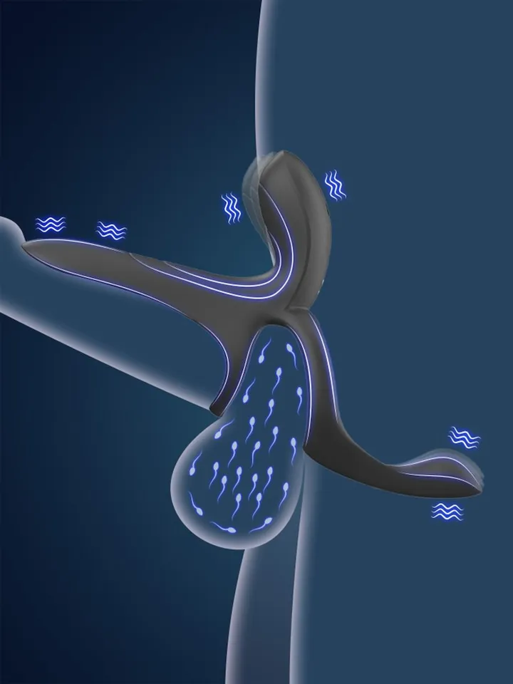 Erospace Vibrating Cock Ring With Clitoral Stimulation - Vibruojantis gaidžio žiedas 3 [full]