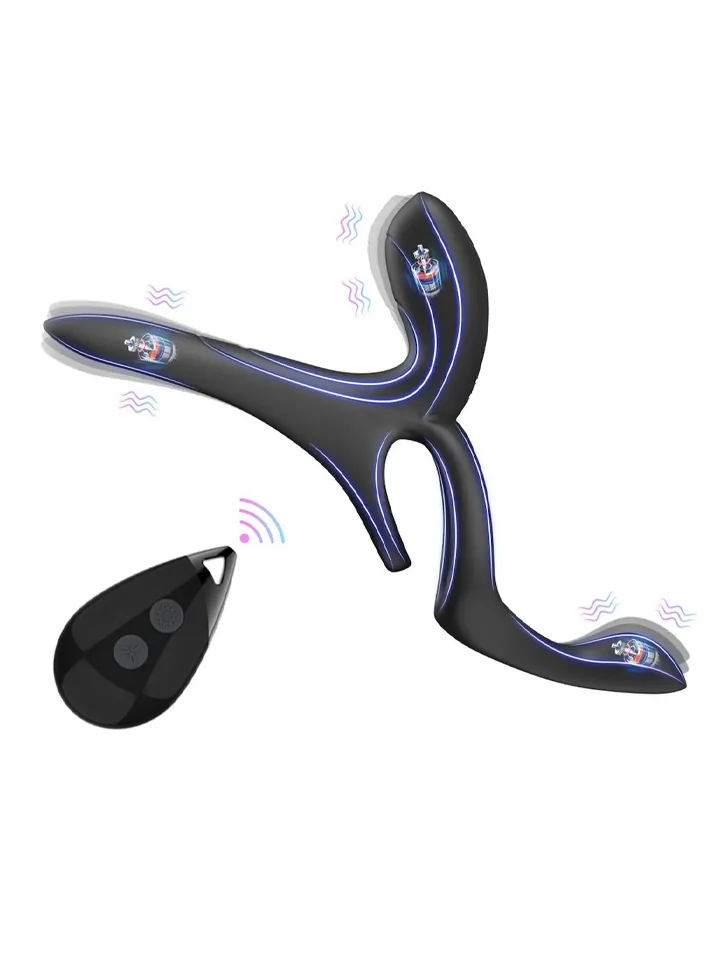 Erospace Vibrating Cock Ring With Clitoral Stimulation - Vibruojantis gaidžio žiedas 4 [full]