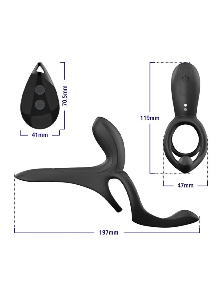 Erospace Vibrating Cock Ring With Clitoral Stimulation - Vibruojantis gaidžio žiedas 6 [full]