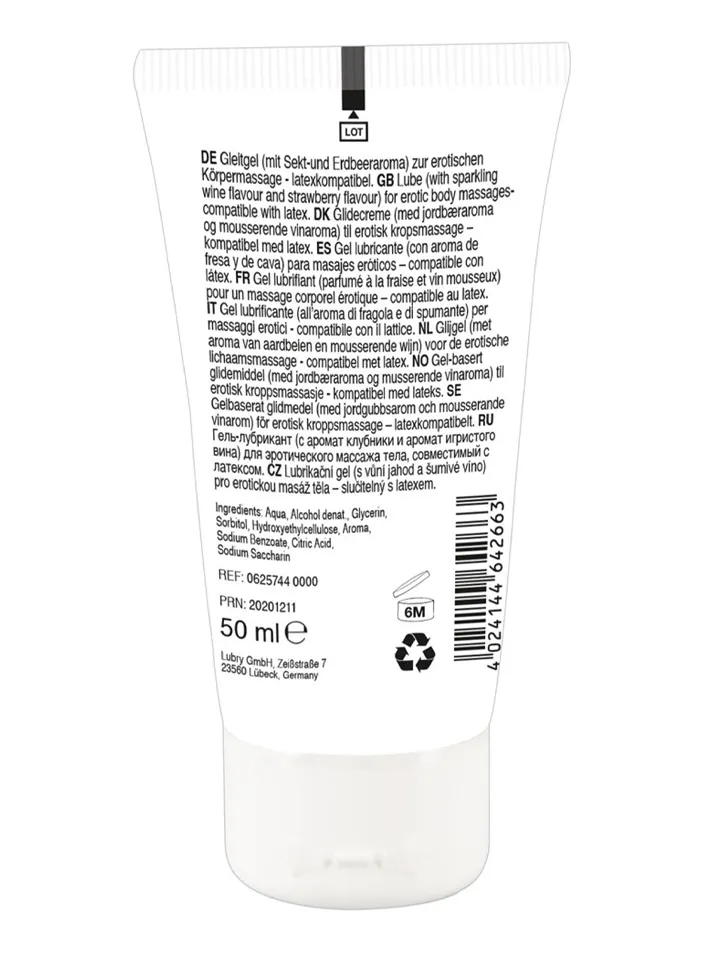 Erotic Massage Gel Sparkling Wine & Strawberry 50ml - Geresnis oralinis seksas 2 [full]