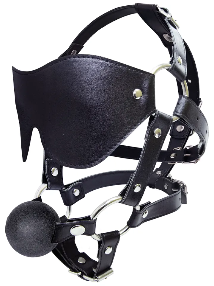 Eye Mask Harness With Ball Gag - Už akių diržų su gago rutuliu 1