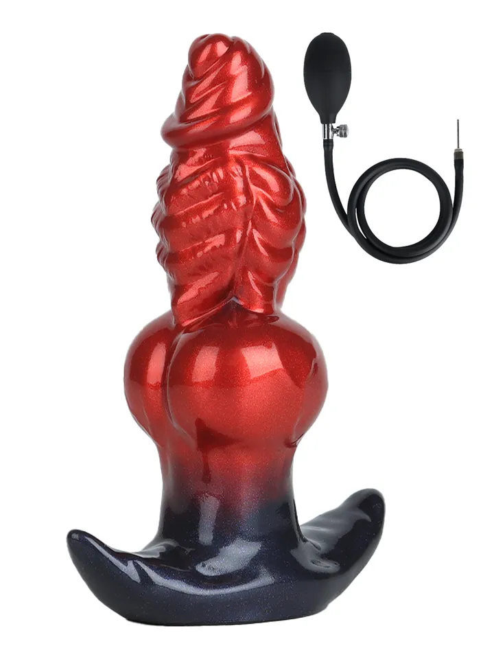 Fantasty Beast Inflatable Butt Plug Red - Pripučiamas analinis kaištis 1 [full]
