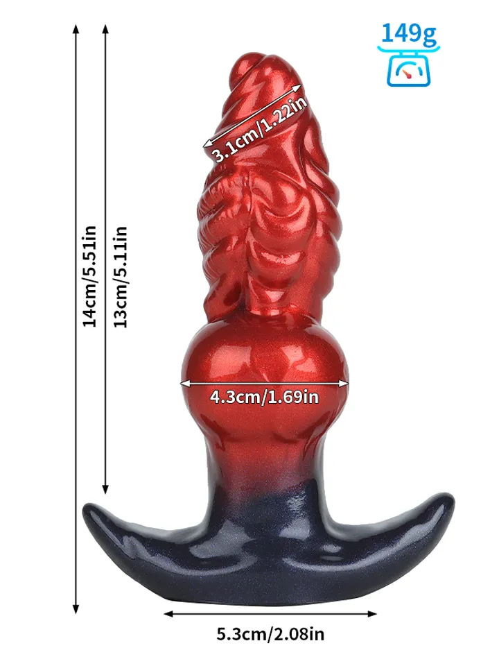 Fantasty Beast Inflatable Butt Plug Red - Pripučiamas analinis kaištis 3 [full]