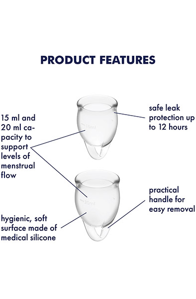 Feel Confident Menstrual Cup Transparent - Menstruaciniai puodeliai 2