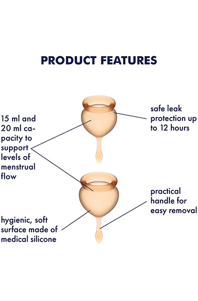 Feel Good Menstrual Cup Orange - Menstruaciniai puodeliai 2