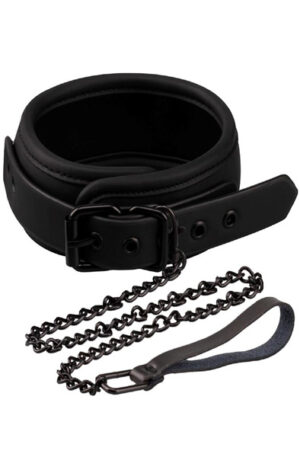 Fetish Black Shadow Collar With Leash - Vergijos apykaklė & amp; Pora 1