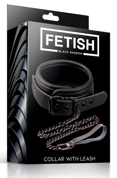 Fetish Black Shadow Collar With Leash - Vergijos apykaklė & amp; Pora 2