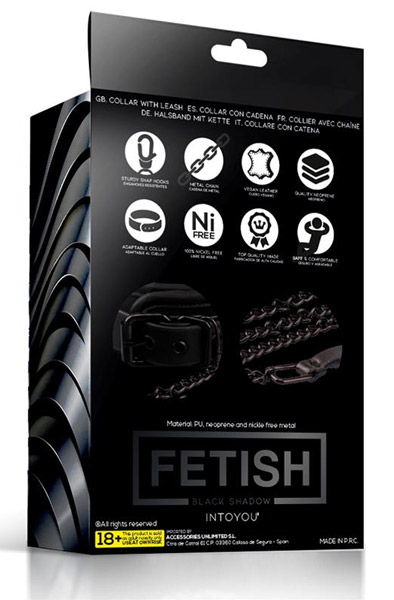 Fetish Black Shadow Collar With Leash - Vergijos apykaklė & amp; Pora 3