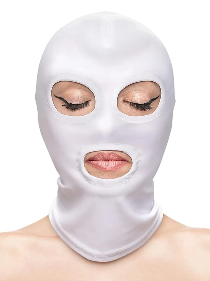 Fetish & Fashion Eyes & Mouth Hood White - BDSM kaukė 1 [full]