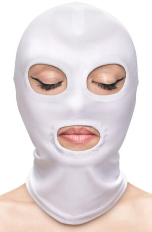 Fetish & Fashion Eyes & Mouth Hood White - BDSM kaukė 1