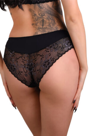 Floral Lace Hiphugger Black - Nėrinių kelnaitės 1