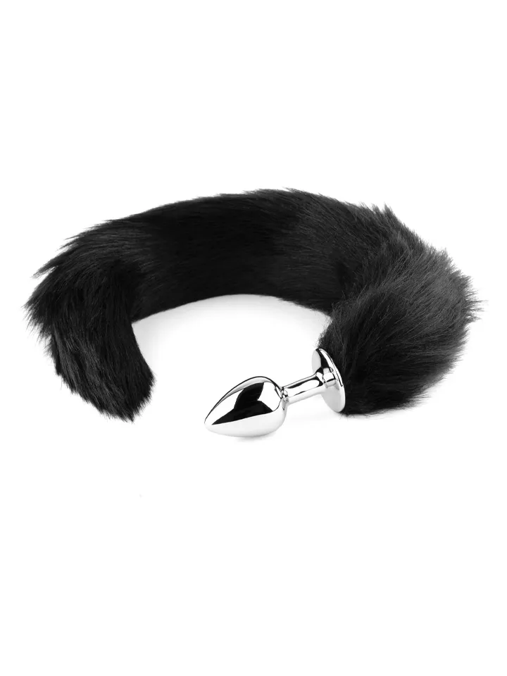 Fluffy Black Fox Tail Plug - Gyvūnų uodegos analinis kištukas 1 [full]