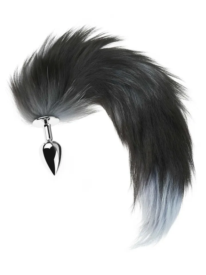 Fluffy Fox Tail Metal Plug - Gyvūnų uodegos analinis kištukas 1 [full]