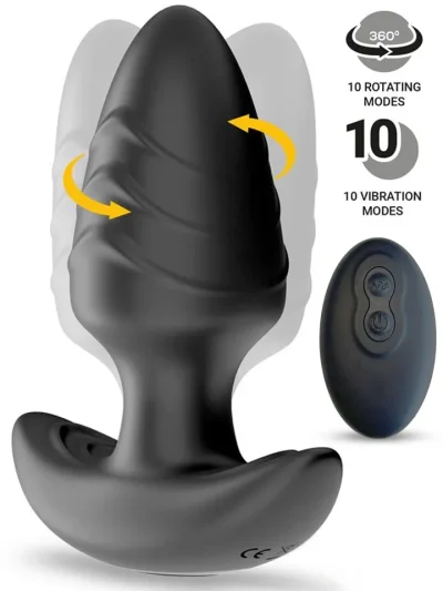 Frank Rotating & Vibrating Anal Plug With Remote - Vibruojantis analinis kištukas 1