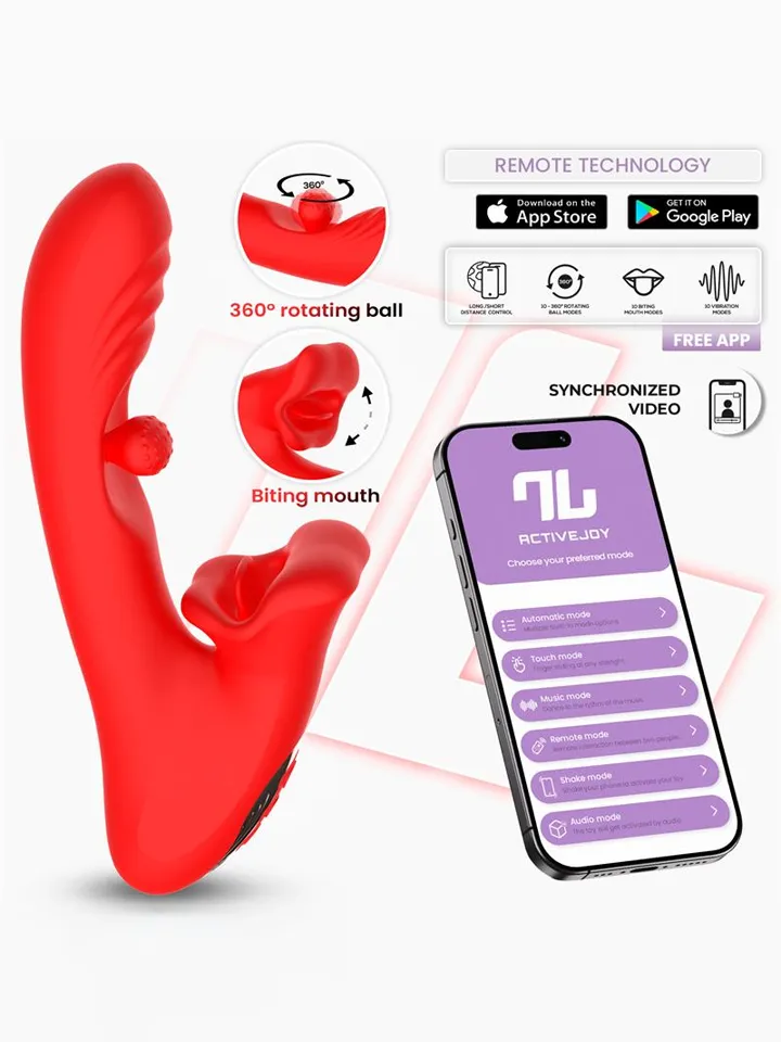 Franky Biting & Rotating Ball Vibrator With App - APP kontroliuojamas „RabbitVibrator“ 1 [full]
