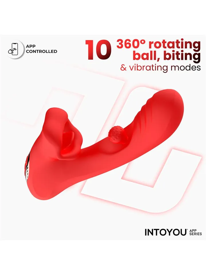 Franky Biting & Rotating Ball Vibrator With App - APP kontroliuojamas „RabbitVibrator“ 2 [full]