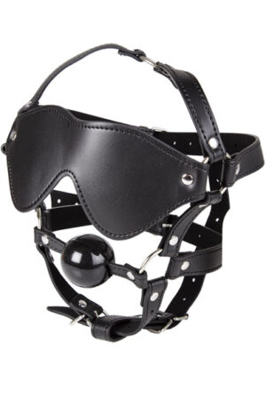 Full Head Blindfold & Ball Gag Set - Gag 1