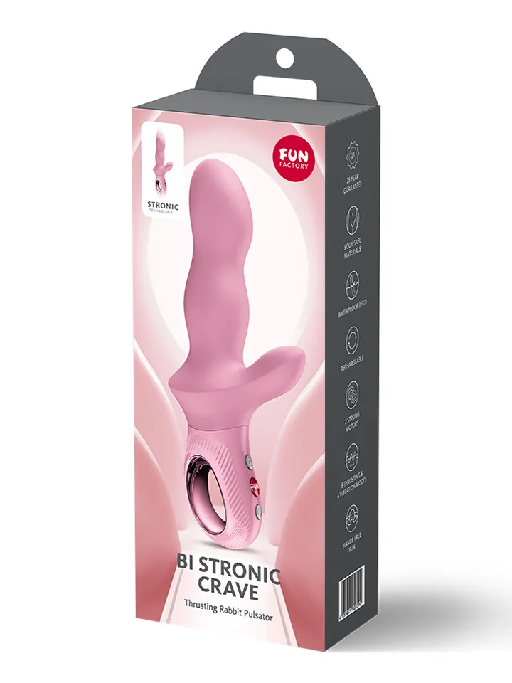 Fun Factory Bi Stronic Crave Thrusting Rabbit Pulsator Rosé - Triušio vibratorius 8 [full]