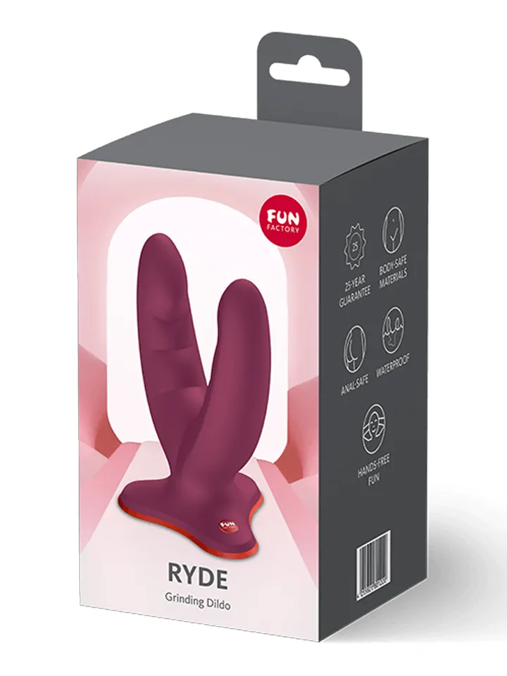Fun Factory Ryde Double Dildo Wine Red - Dvigubas dildo 4 [full]