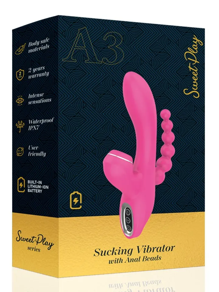 G-spot Vibrator With Sucking & Anal Beads - Triušio vibratorius 7