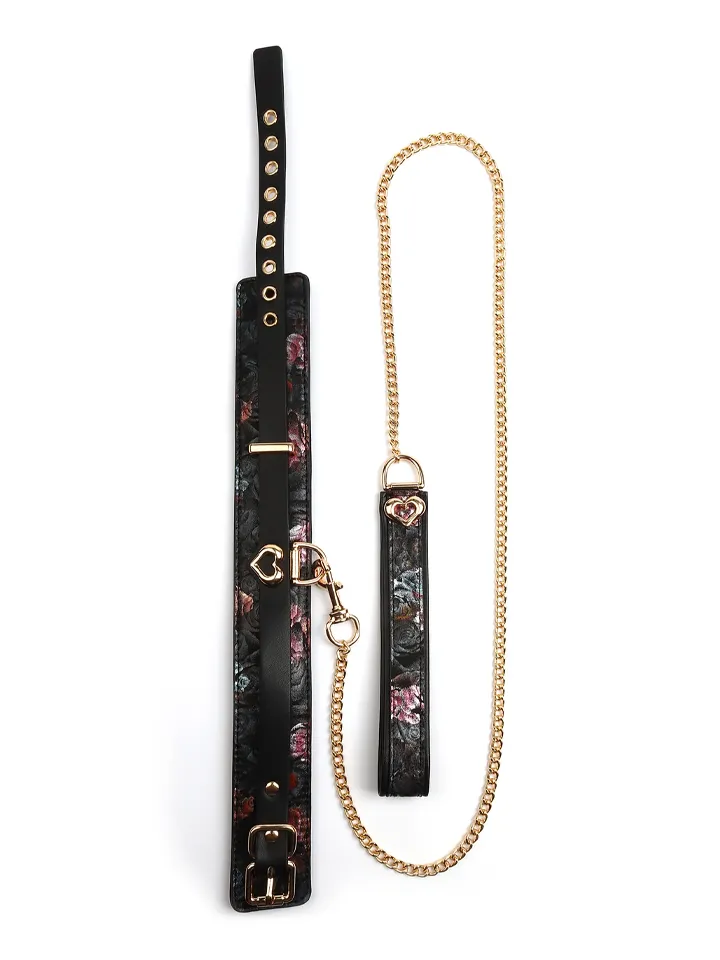 Geisha Floral Jacquard Collar & Leash - Apykaklė ir pavadėlis 2 [full]