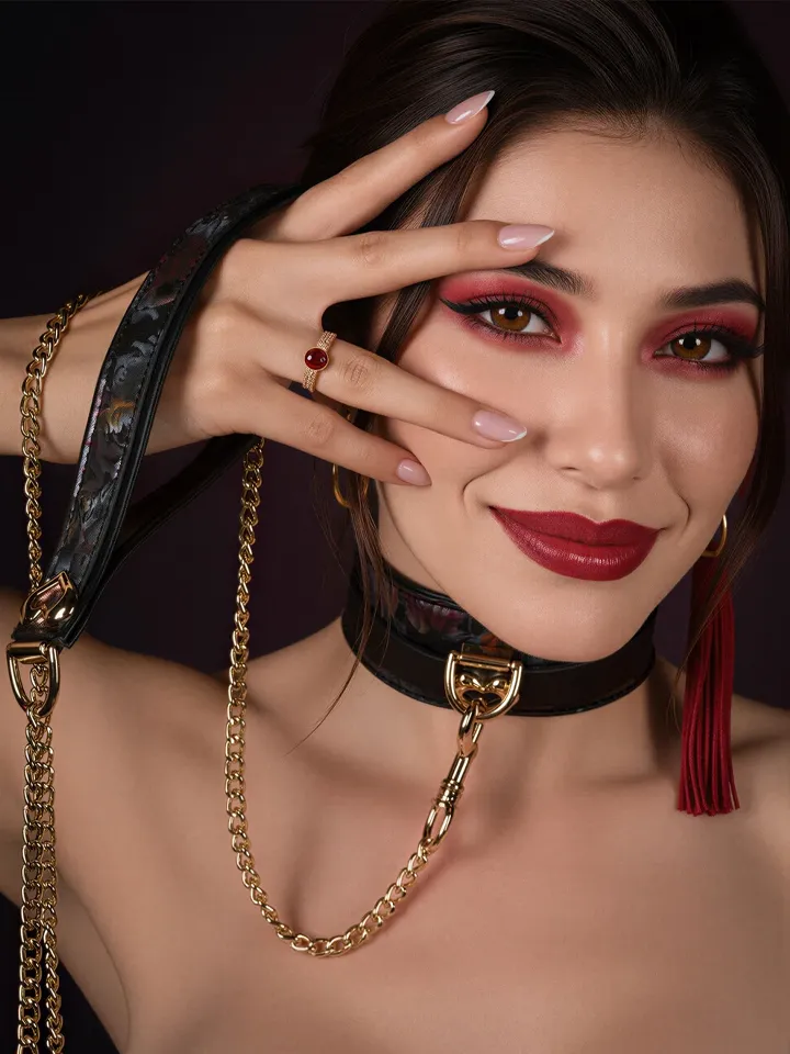 Geisha Floral Jacquard Collar & Leash - Apykaklė ir pavadėlis 4 [full]