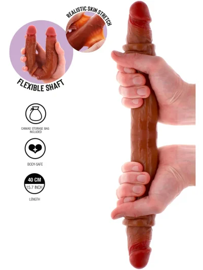 Get Real Silicone Foreskin Double Dong 40 cm - Dvigubas dildo 2