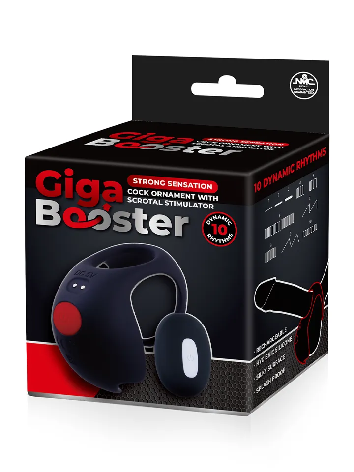Giga Booster Cock Ring With Scrotal Stimulator - Vibruojantis gaidžio žiedas 2 [full]