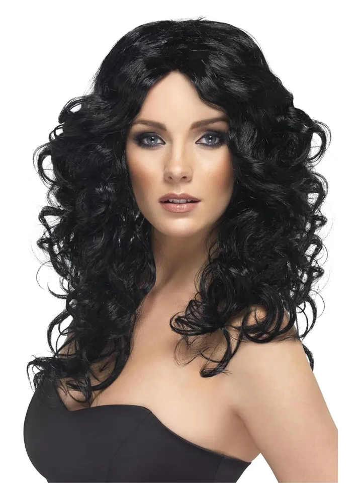 Glamour Curly Wig Black - Perukas 1 [full]