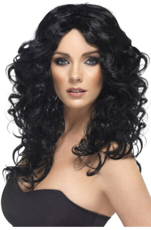 Glamour Curly Wig Black - Perukas 1
