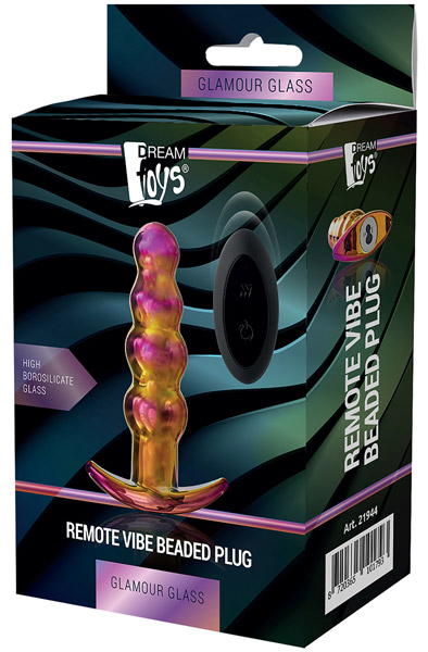 Glamour Glass Remote Vibe Beaded Plug - Stiklo analinis kištukas 2