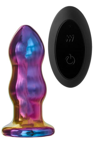 Glamour Glass Remote Vibe Curved Plug - Stiklo analinis kištukas 1