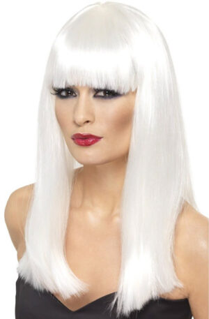 Glamourama Long Straight Wig White - Perukas 1