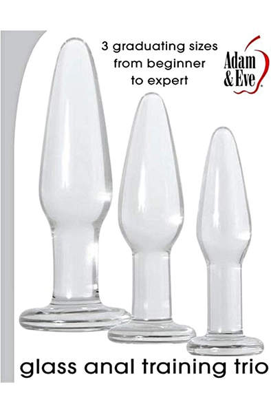 Glass Anal Training Trio 3 Clear Butt Plugs - Analinis kištuko rinkinys 2