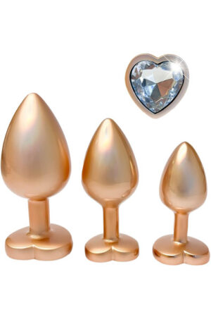 Gleaming Love Pearl Plug Set Gold - Analinis kištuko rinkinys 1