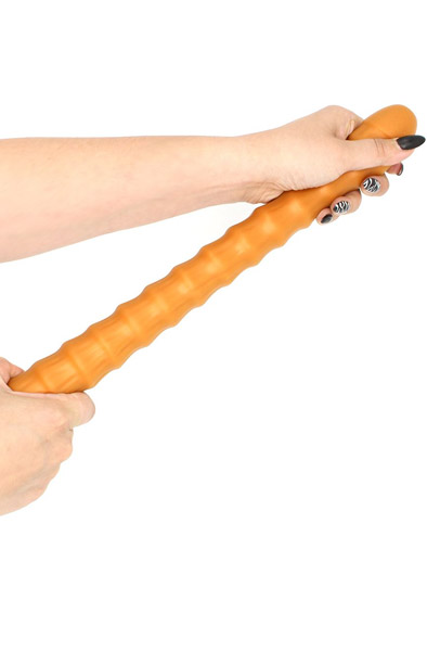 Gold Play Ribbed Large 35cm Ø6,5cm - Analinis dildo 3