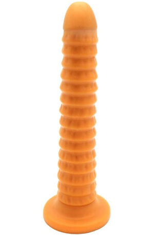 Gold Play Ribbed Small 25cm Ø4,5cm - Analinis dildo 1