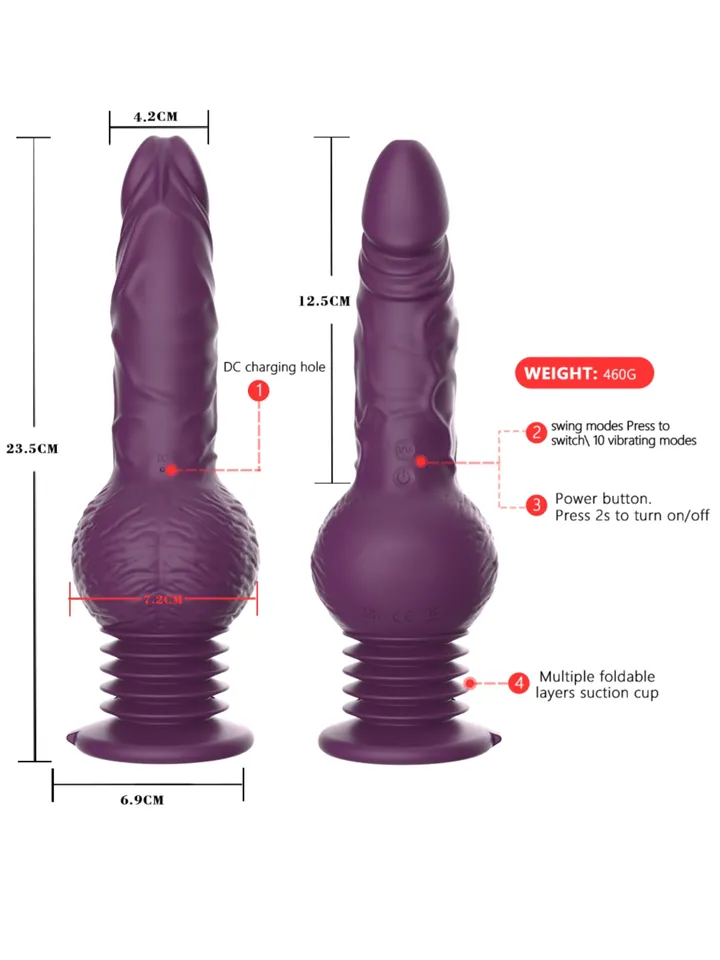Grlpwr Drillme Thrusting Dildo Vibrator - Vibruojantis dildo 4