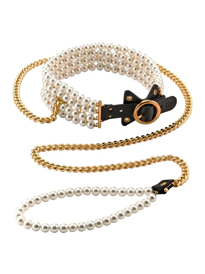 Guilty Pleasure Luminious Pearl Leash & Collar - Apykaklė ir pavadėlis 1 [full]