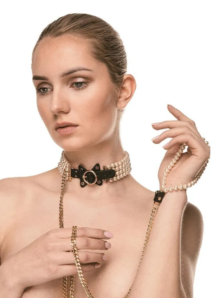 Guilty Pleasure Luminious Pearl Leash & Collar - Apykaklė ir pavadėlis 2 [full]