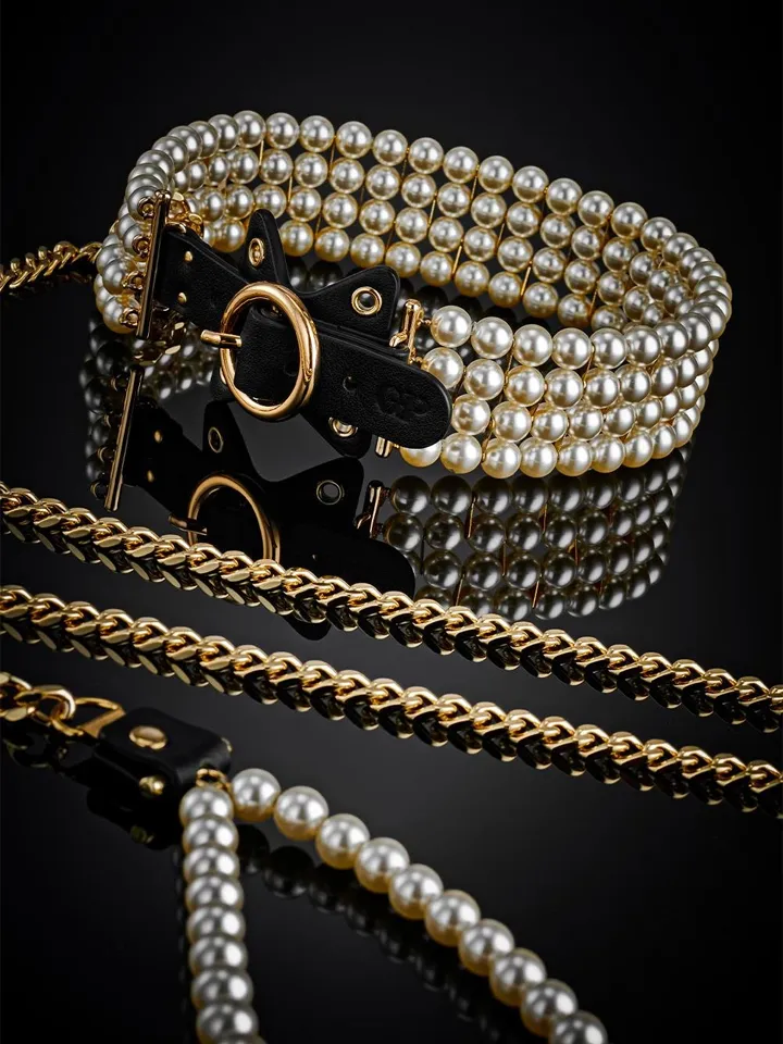 Guilty Pleasure Luminious Pearl Leash & Collar - Apykaklė ir pavadėlis 3 [full]