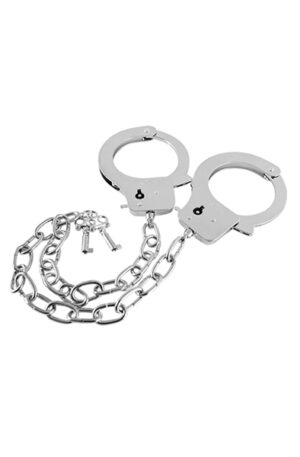 Guilty Pleasure Metal Handcuffs Long Chain - Antrankių metalas 1